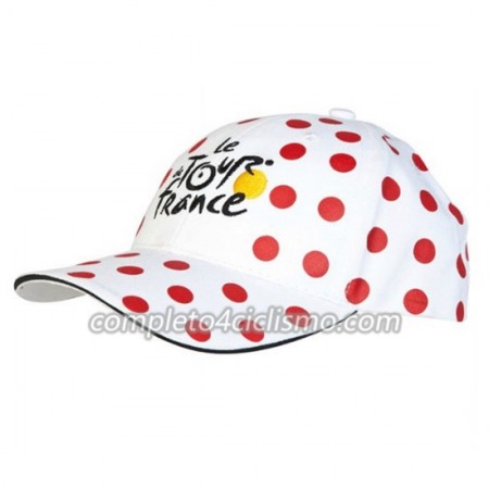Tour de France Bianca con pois Rossi Cappellino Tour de France Bianca con pois Rossi Cappellino